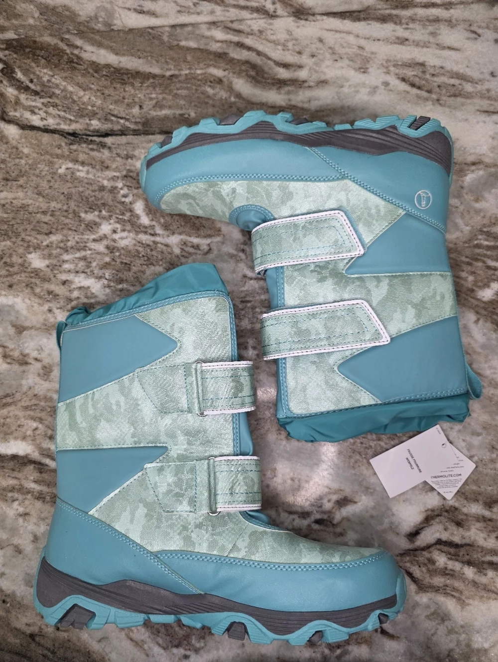 Lands' End Big Kids' Snow Boots Thermolite Aqua Size 6 (Women's Size 8)